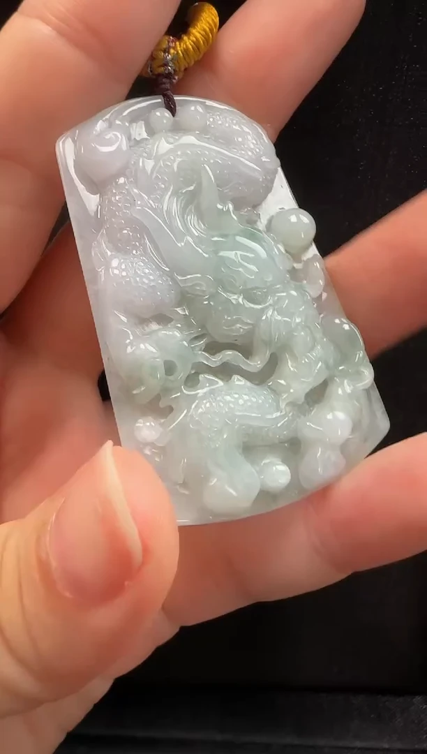 翡翠未镶嵌颈饰934龙牌一个