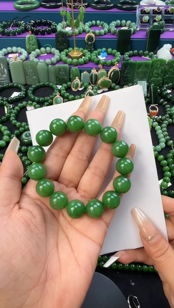 未镶嵌手串和田玉卡14单圈手串
