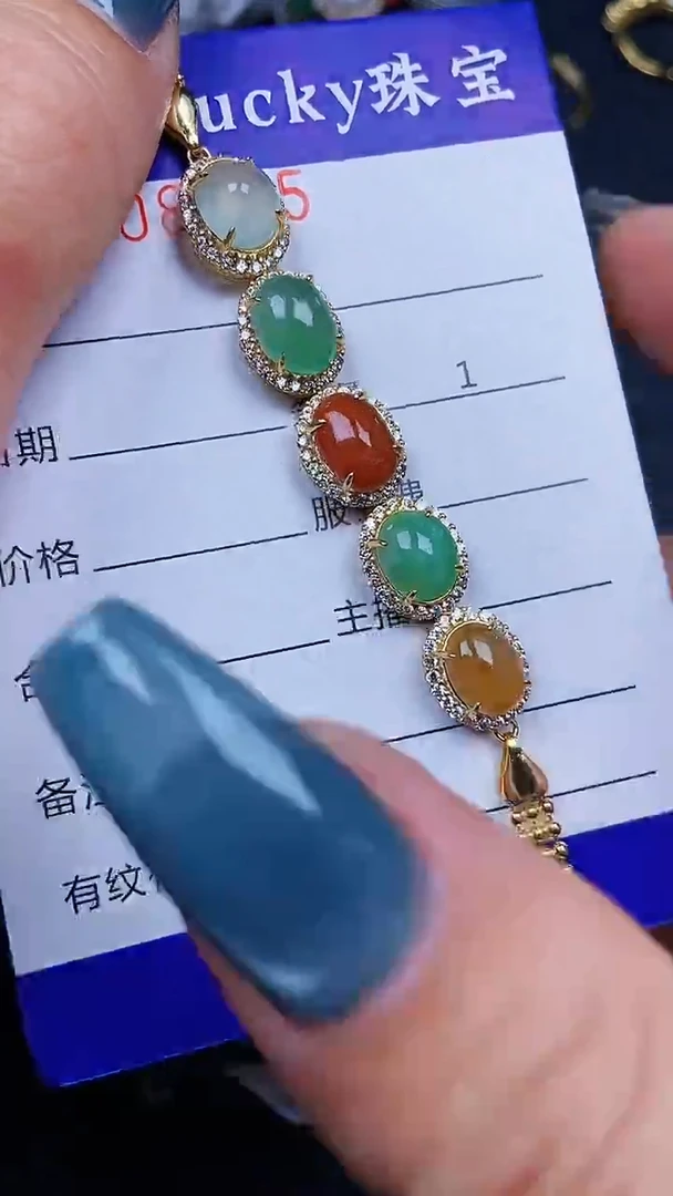 颈饰银S925镶嵌翡翠8045