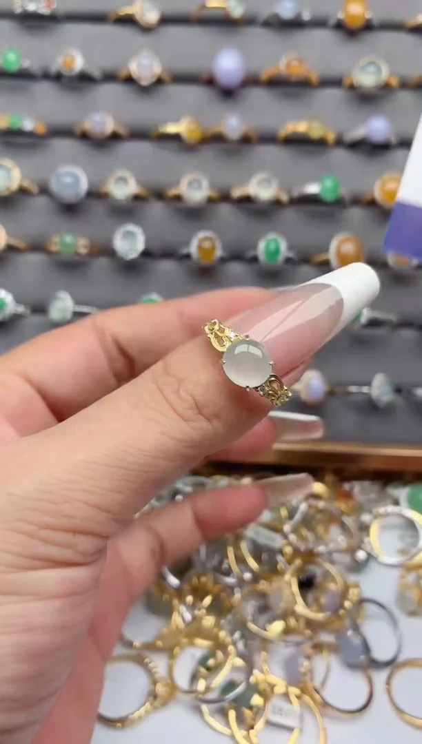 银S925镶嵌戒指翡翠.