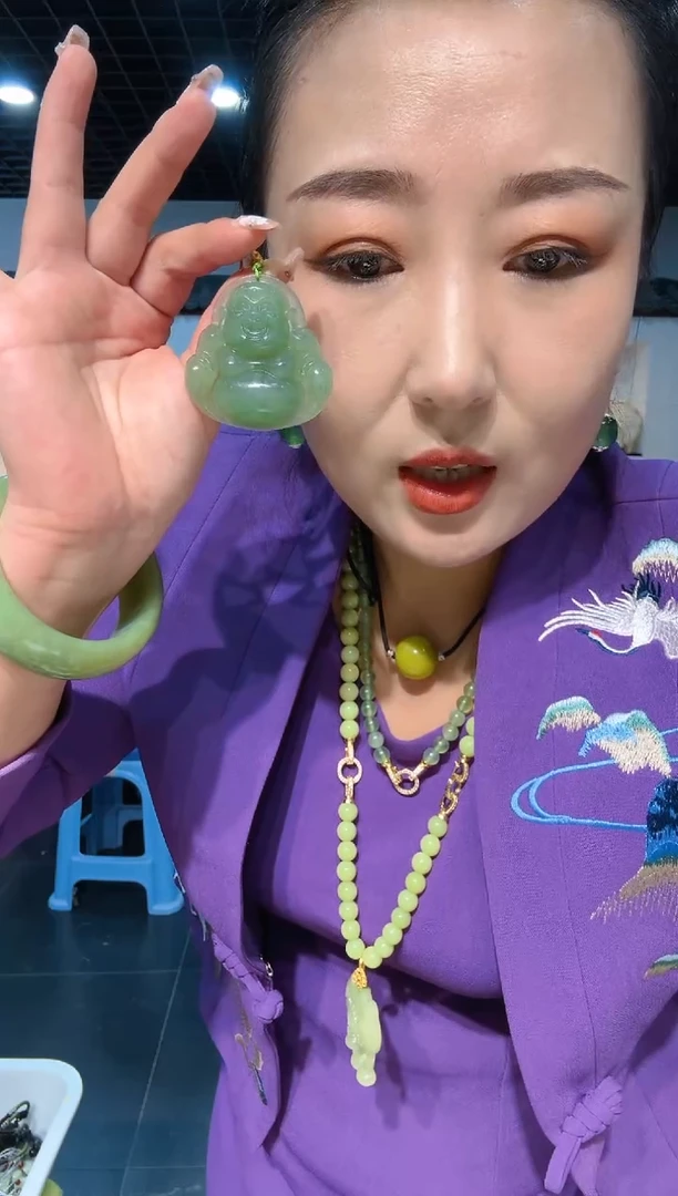 【闪购商品】岫玉颈饰未镶嵌180蓝水佛公万能扣