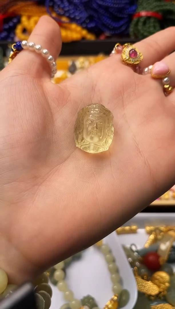 未镶嵌珠宝半成品水晶三面佛一个装