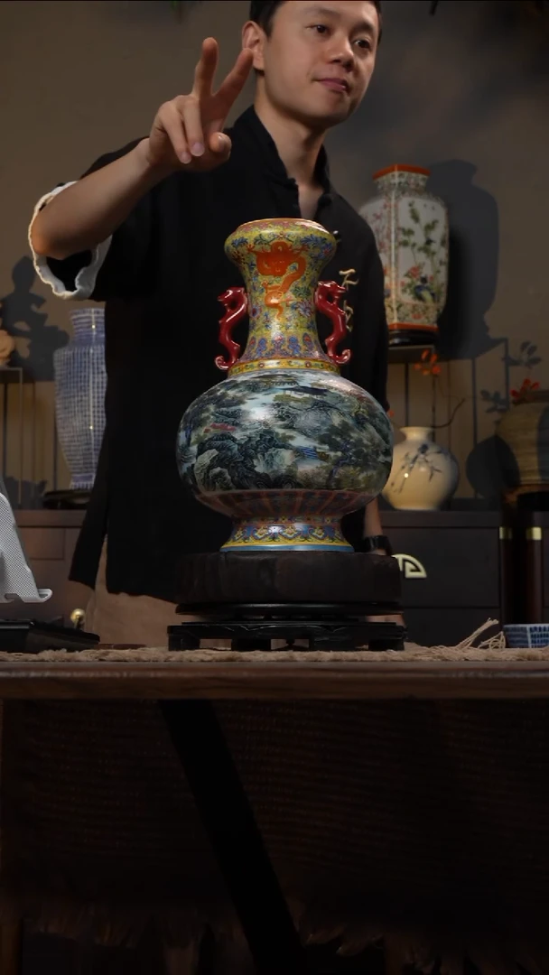 摆件WN问泥景德镇陶瓷花瓶摆件