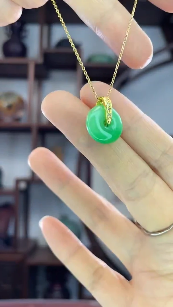 吊坠(赠链)未镶嵌翡翠D28翡翠平安扣