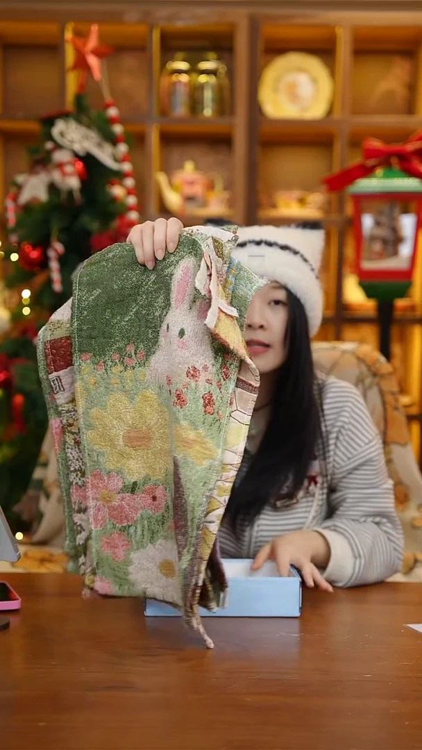 陶43-彩绘系列小毛巾3条装礼盒*2 25*50cm【CF5520】