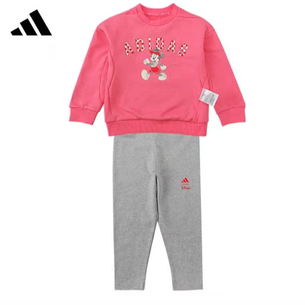 adidas阿迪达斯儿童装迪士尼联名婴童舒适套头运动休闲套装JF3627