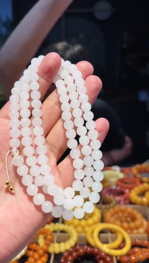 手串未镶嵌和田玉精圆108多圈