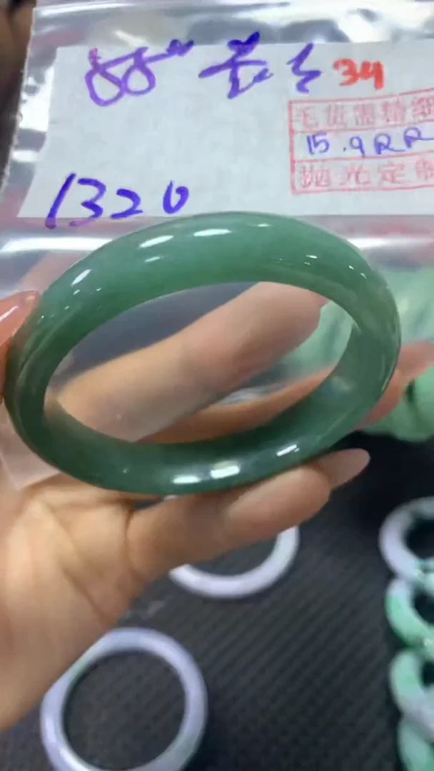 未镶嵌定制翡翠34毛货需精细抛光定制+多样性发1+1320
