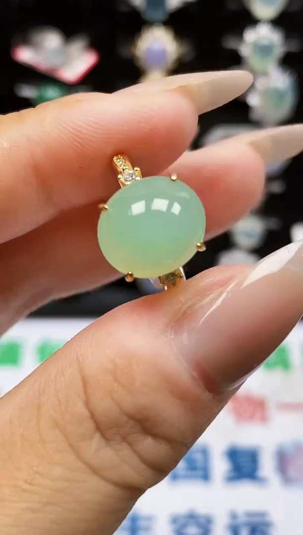 银S925镶嵌戒指翡翠1542