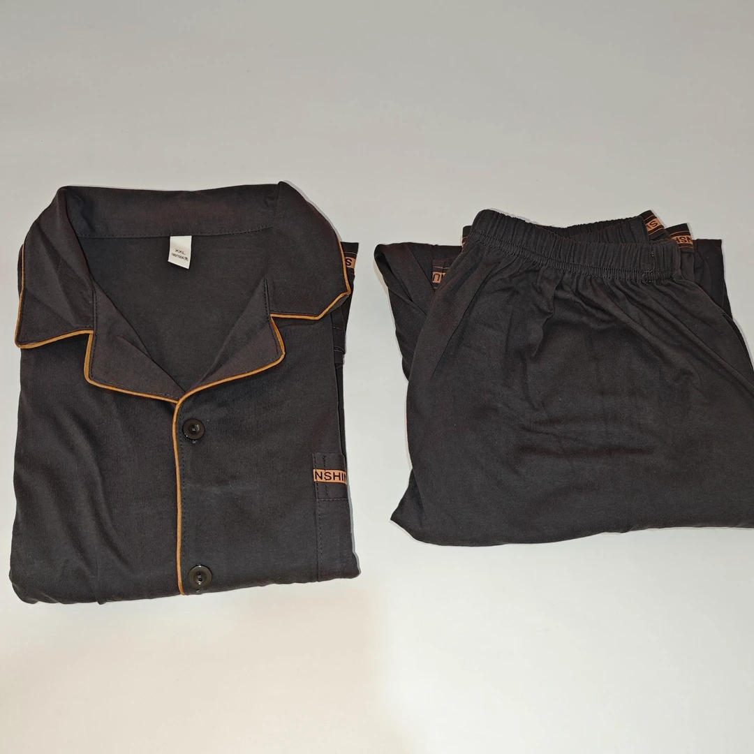 长袖长裤翻领薄款睡衣男家居服套装