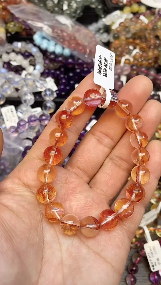 【闪购商品】水晶手链未镶嵌b67 红娇花10mm