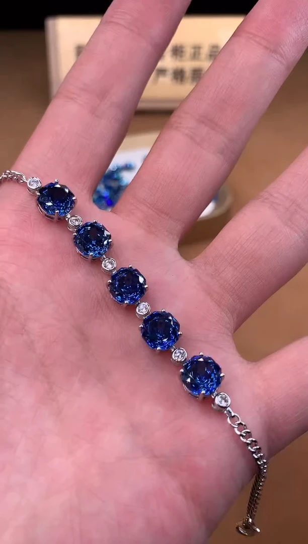 银S925镶嵌托帕石手链2222