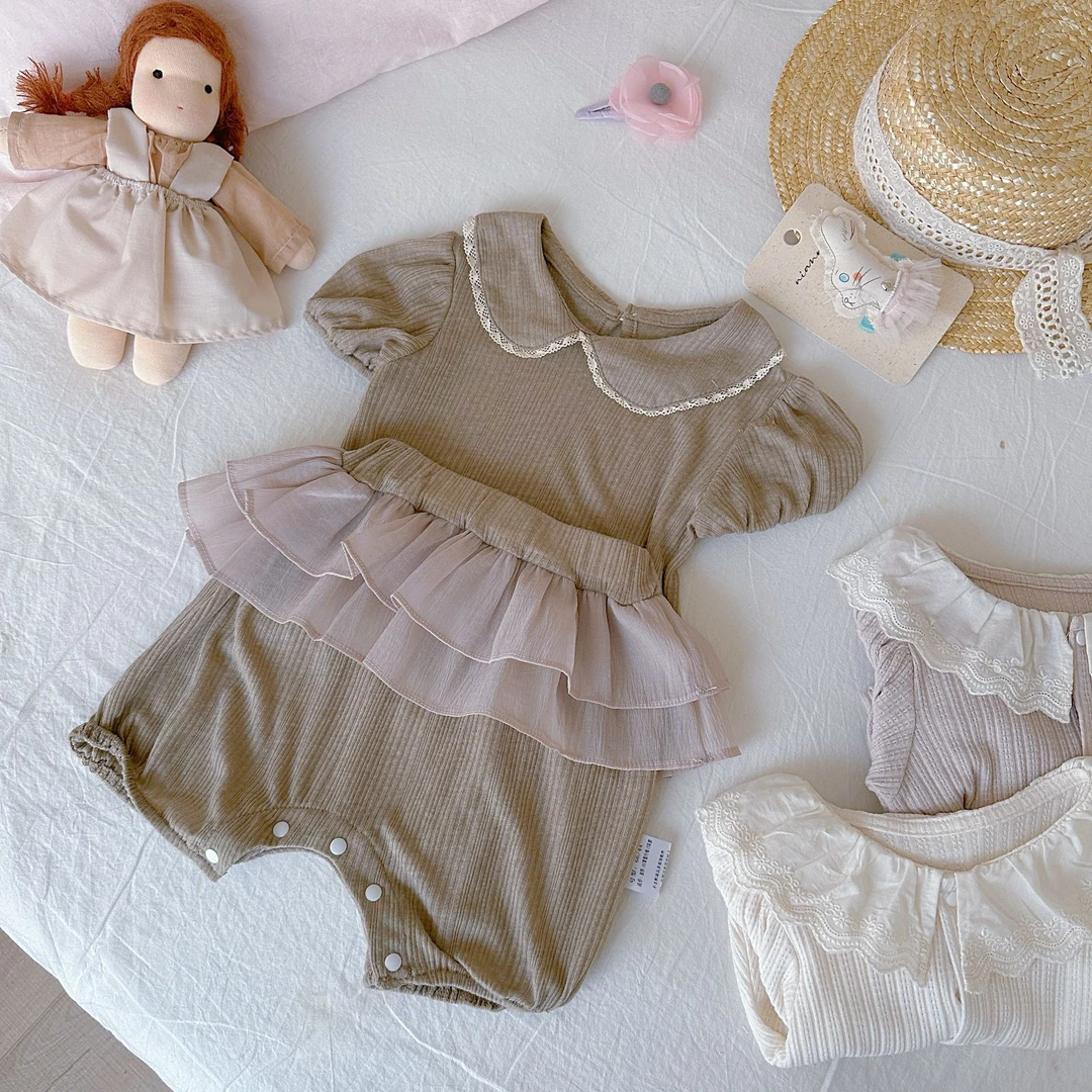 【夏款散码拍这个】夏季男女宝宝爬服套装女童小裙子包屁衣连体爬服