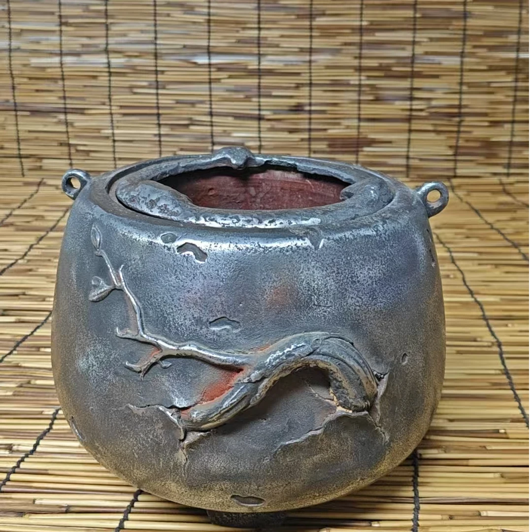 亮皮树根炉围炉煮茶炉炭火炉铁壶煮水专用全手工