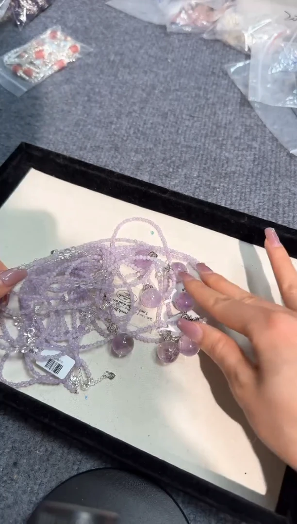 水晶手链未镶嵌A135薰衣草项链