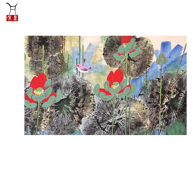 J1006荷花镜片67×138/8.3平尺