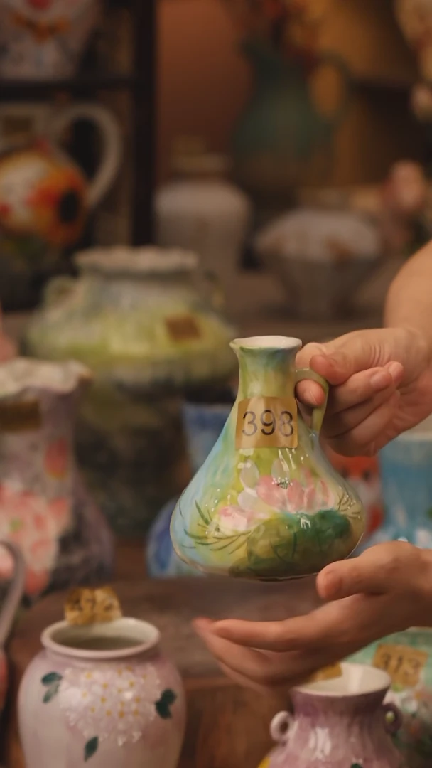 陶瓷398景德镇设计师手作花器摆件侘寂风