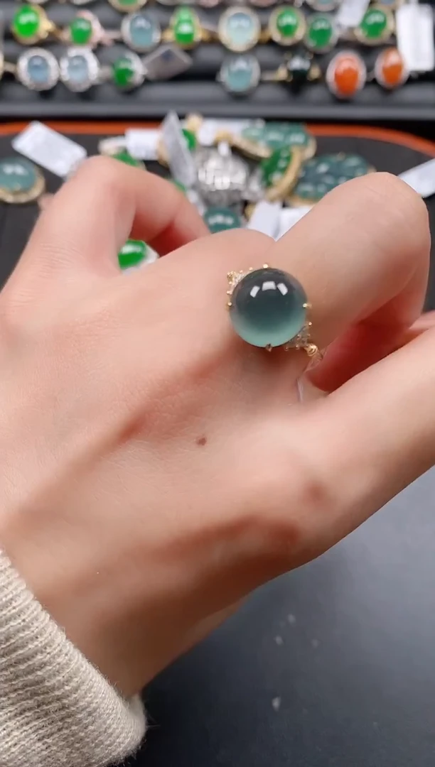 银S925镶嵌戒指翡翠111