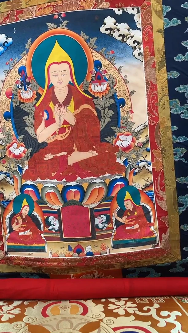 卷轴画1.3蓝色水波 宗喀巴