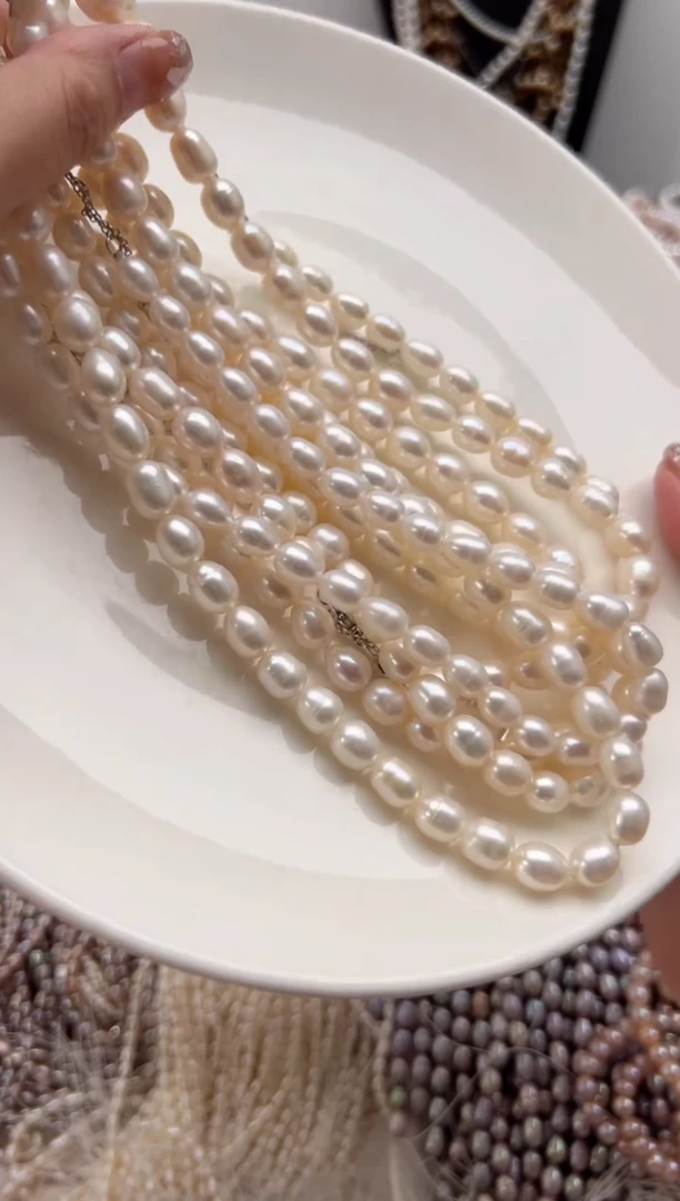 未镶嵌淡水珍珠福利强光*珍珠项链（无核8mm左右）