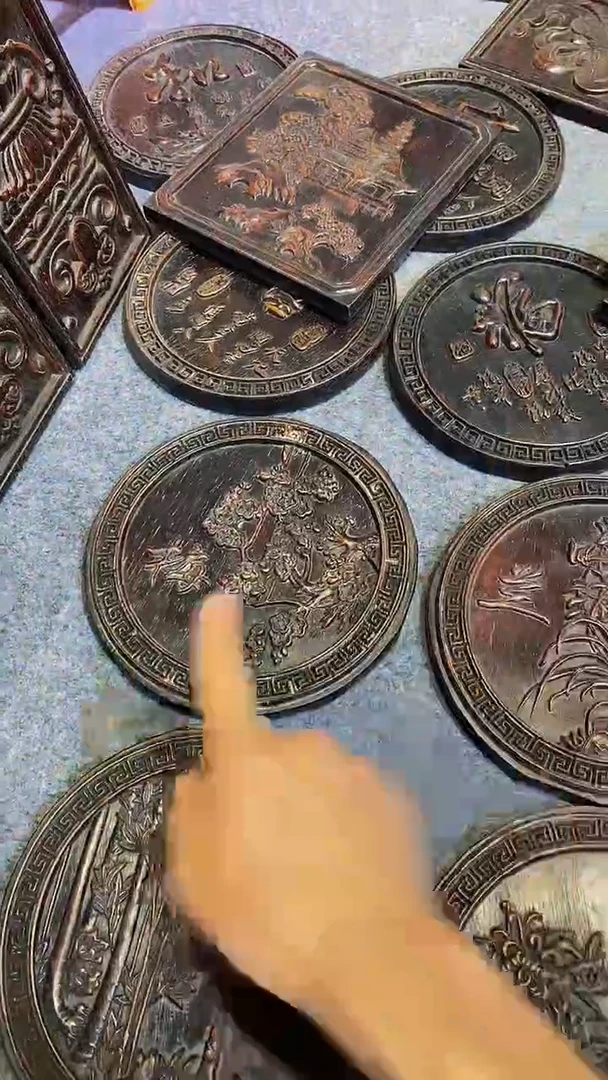 木紫檀雕刻板一物一拍
