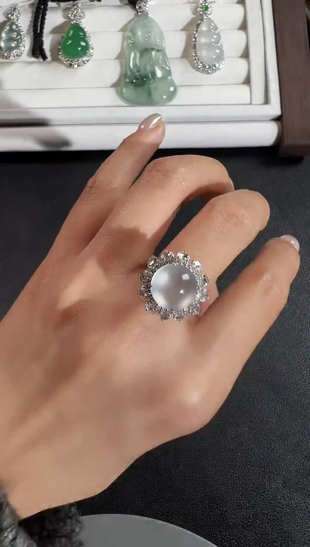 18K金镶嵌戒指翡翠KYZI1222-018