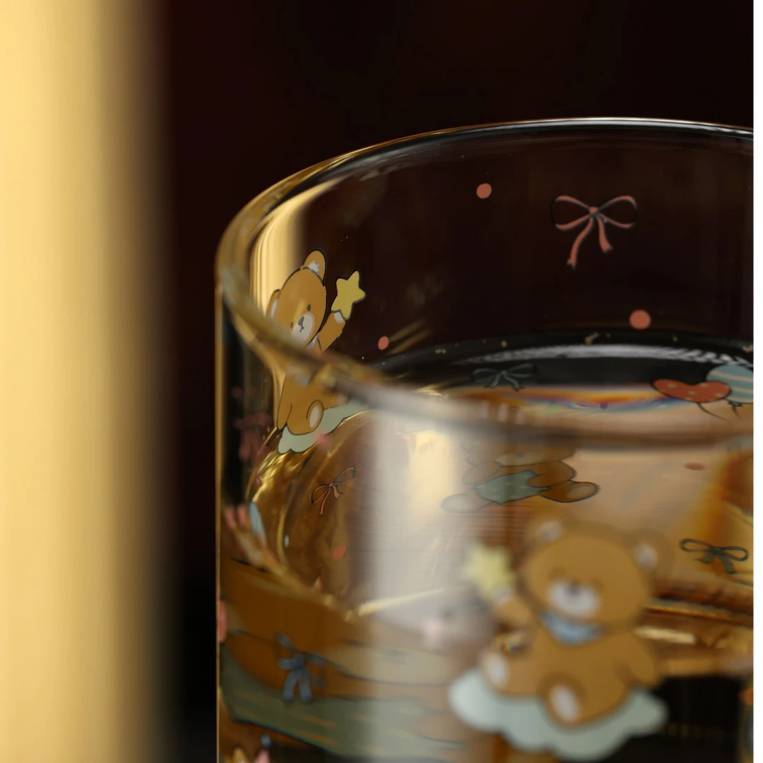 【新人福利】轻松熊玻璃办公杯个人杯300ml加厚耐热禾器茶具
