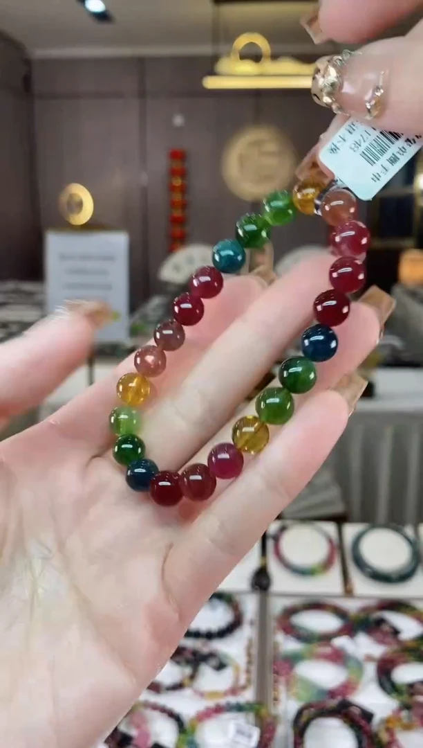 【闪购商品】碧玺单圈手串8mm+未镶嵌一物一证dan