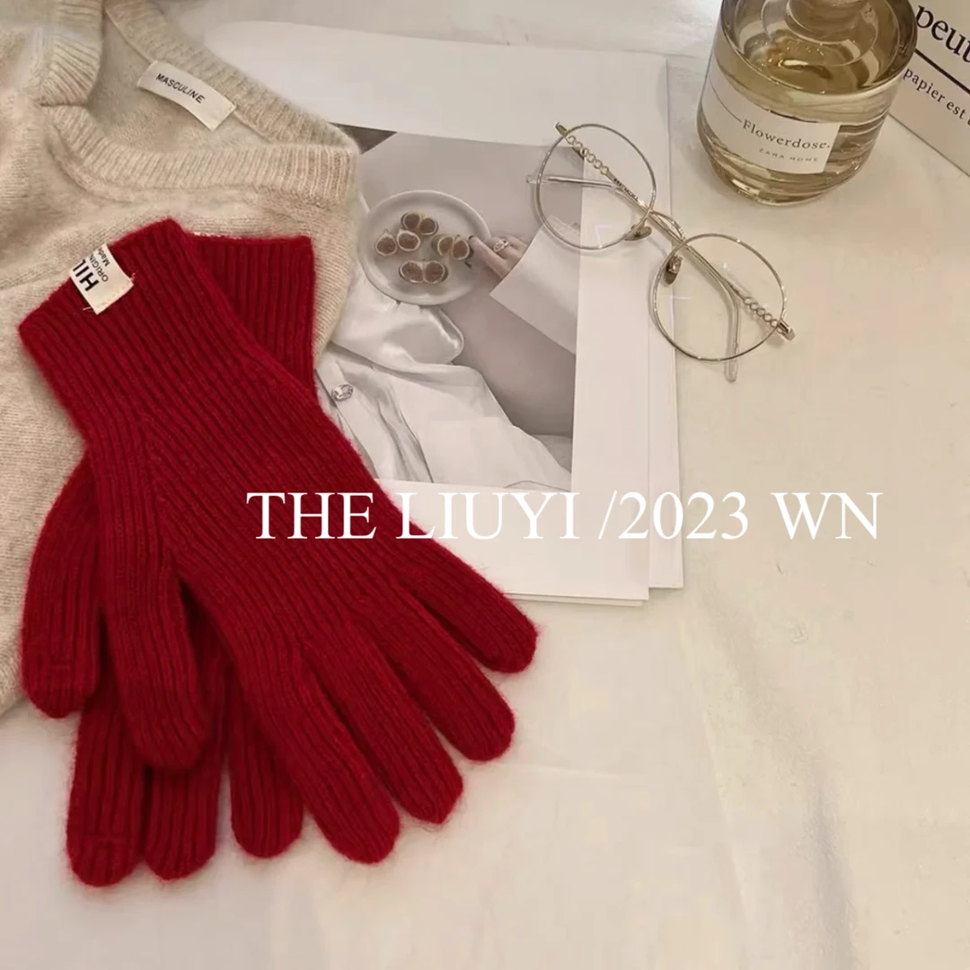 【LIUYI】百搭纯色分指手套可触屏5156