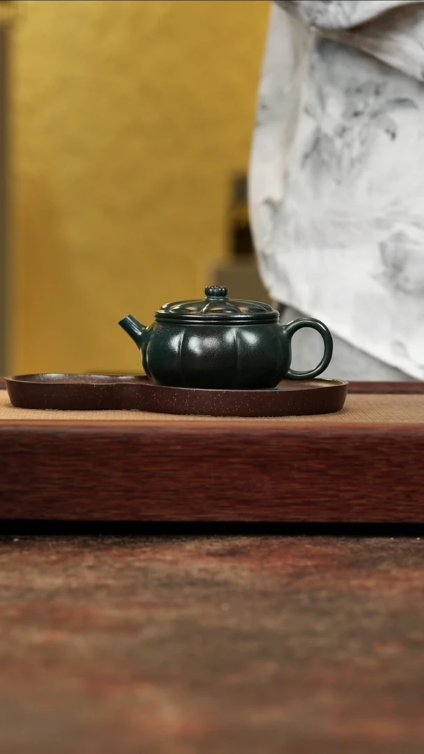 【闪购商品】紫砂茶壶正薪窑柴烧民国绿锦恬