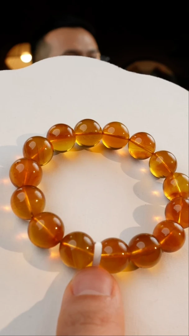 未镶嵌颈饰琥珀15+灵草珀手串