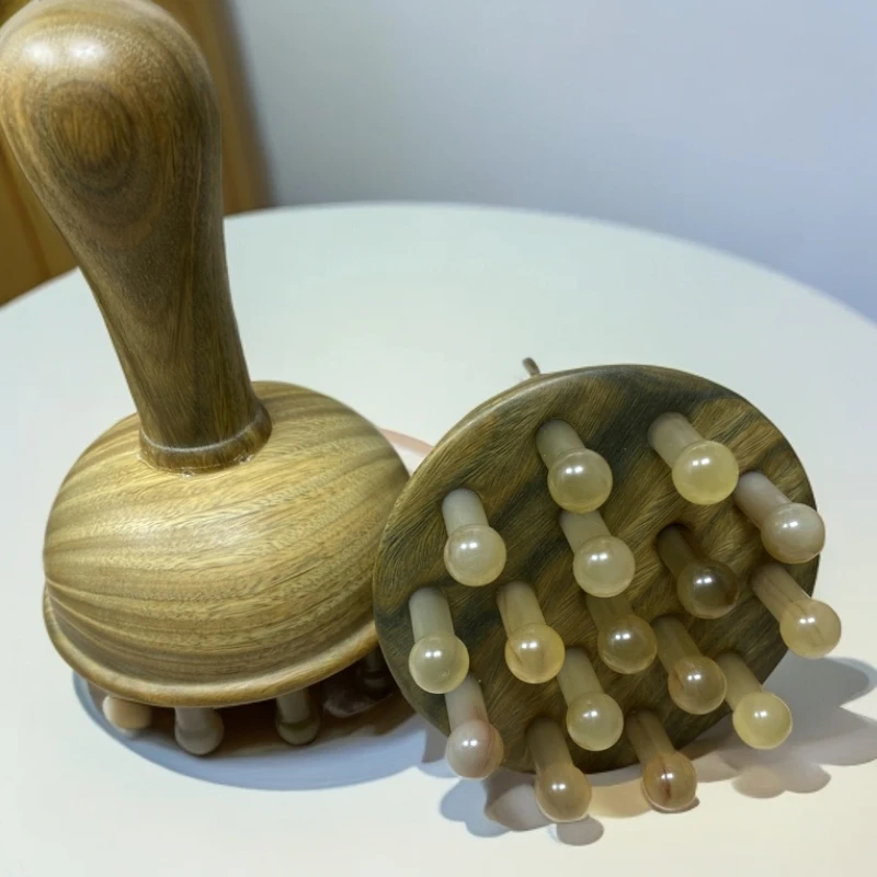 绿檀羊角大齿经络刷缓解疏通头疗家用大号刮痧眼部通经颈椎精品