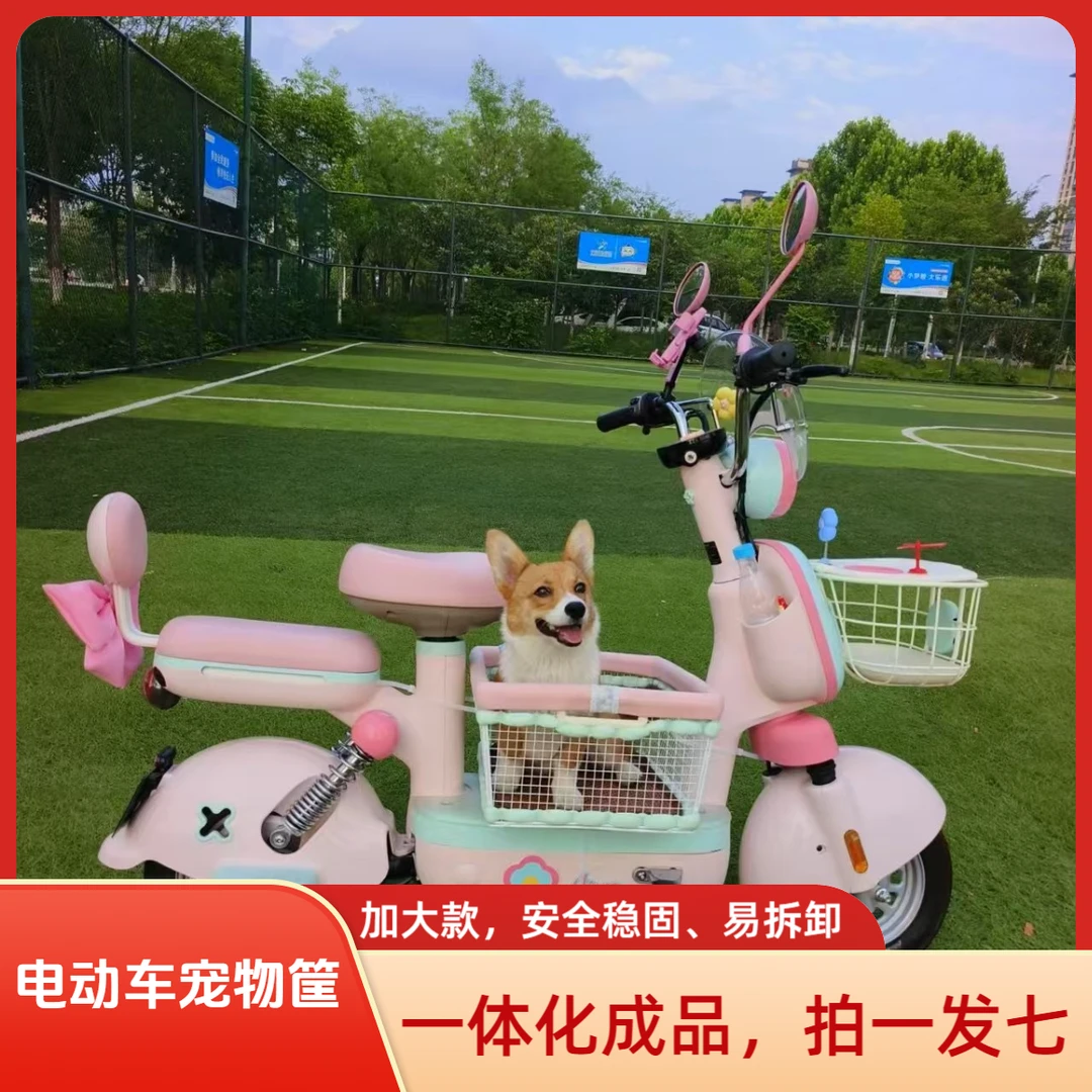 电动车上狗狗座椅爱玛踏板宠物筐电瓶车载狗神器适用柯基边牧加大