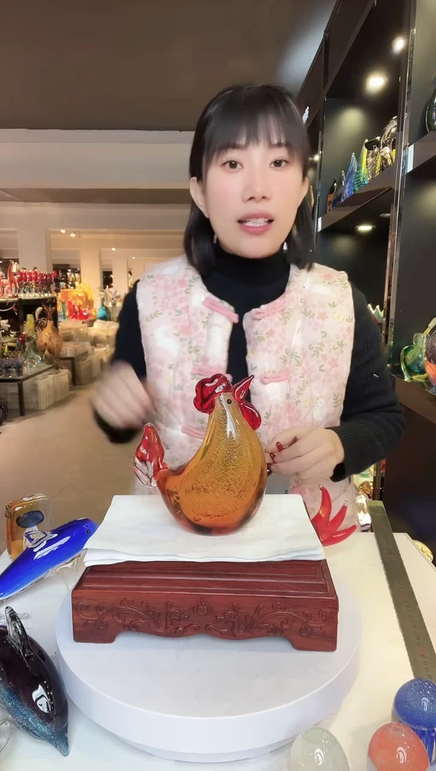 【闪购商品】茶盏主播福利手工琉璃的鸡造型