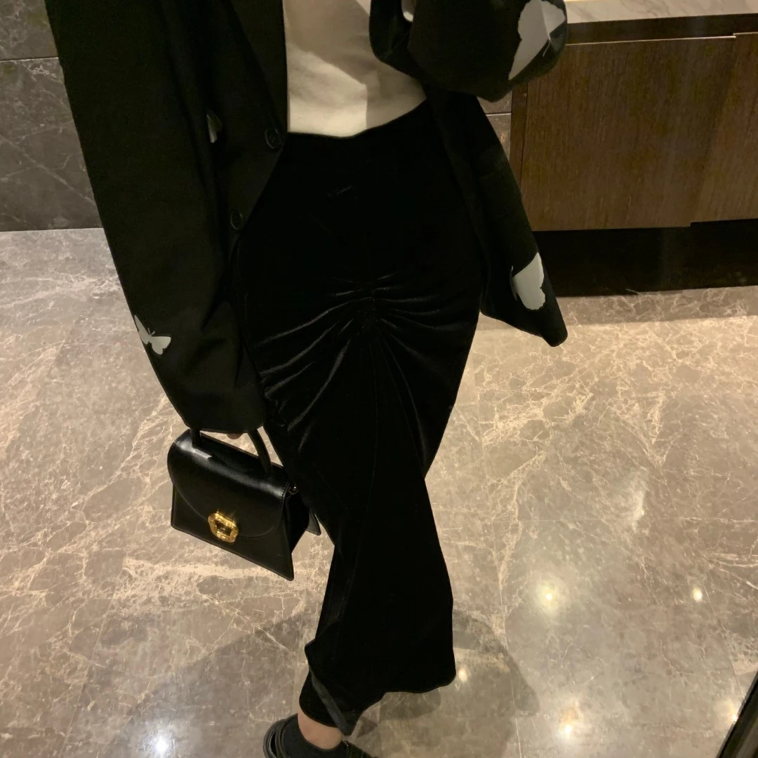 清仓默认微瑕no退no换 谨慎下单 高级丝绒半身裙  MC2209