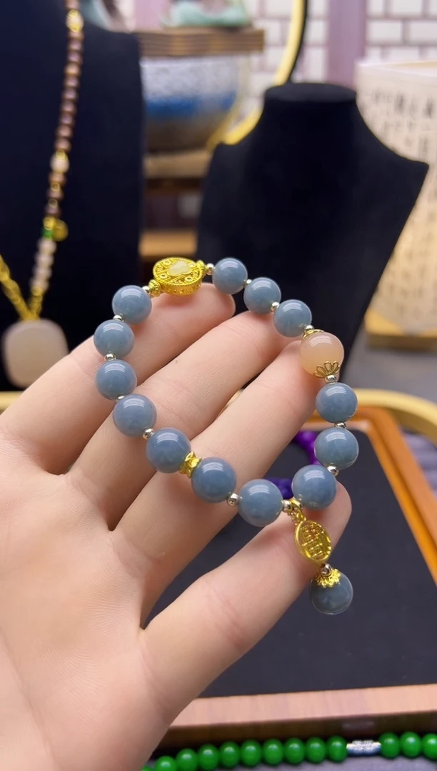 【闪购商品】翡翠手链14K金镶嵌S15