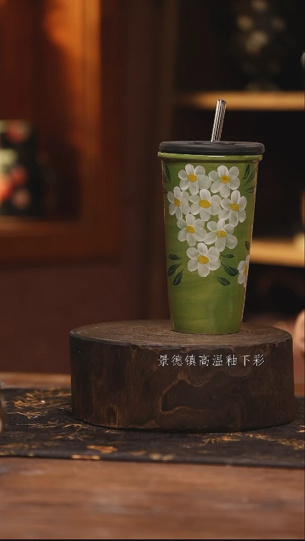 陶瓷景德镇高温釉下手绘陶瓷@L107@