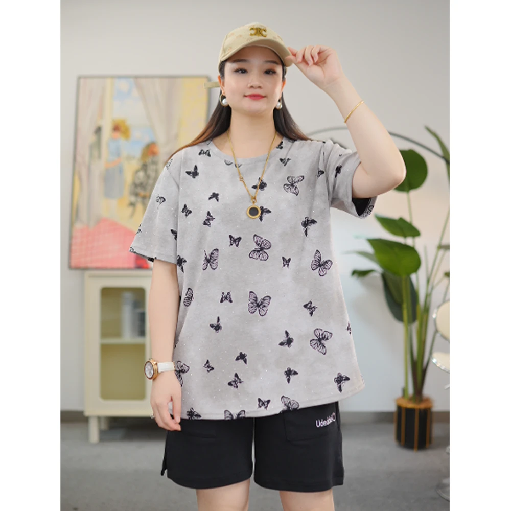 大码休闲百搭优雅显瘦简约遮肉上衣