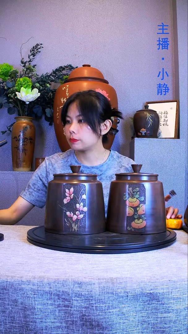 随****】全手工紫陶茶罐精磨微瑕疵2只154