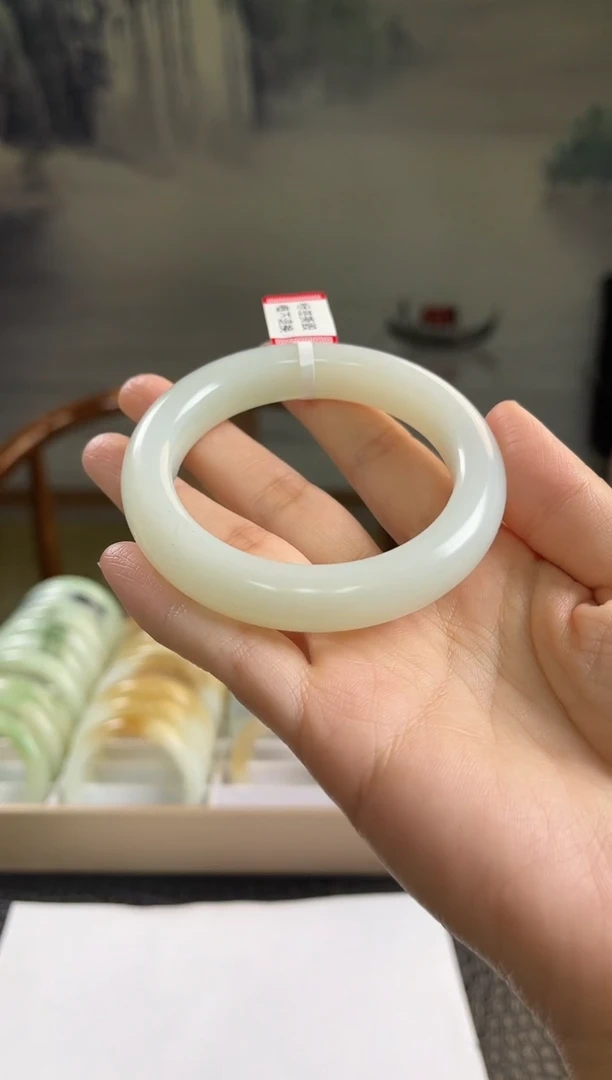 未镶嵌手镯和田玉54+圈口6582