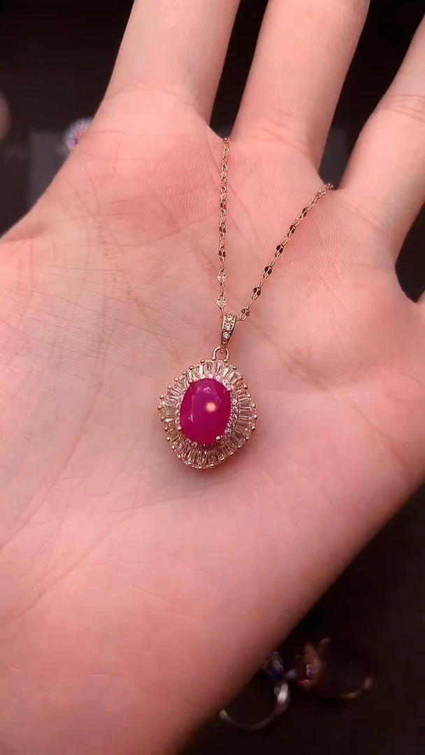 颈饰银S925镶嵌红宝石......