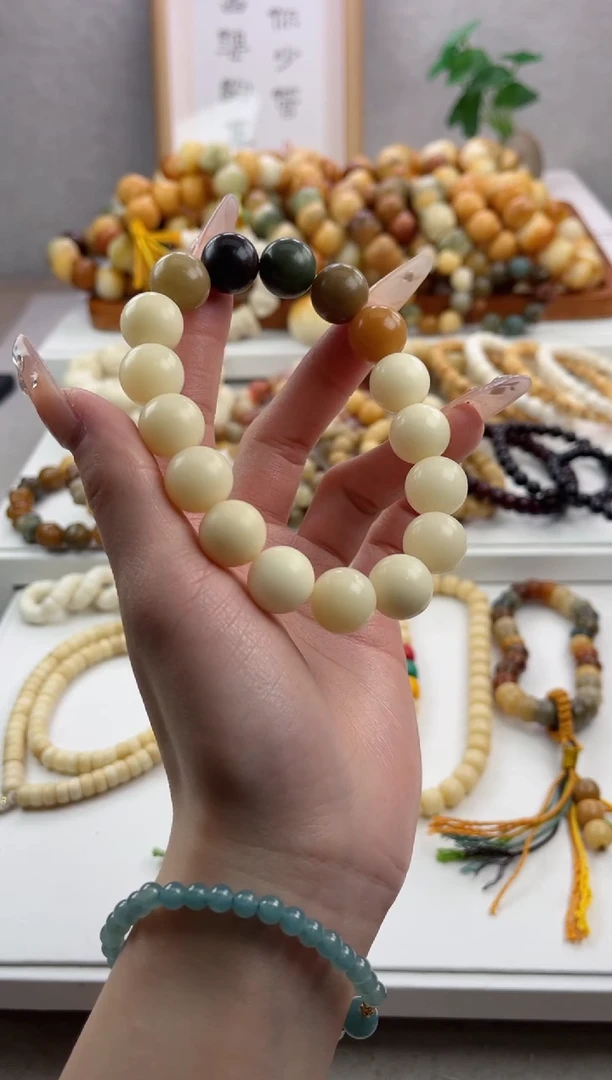 【闪购商品】菩提根/象牙果手串m164干磨圆珠14mm