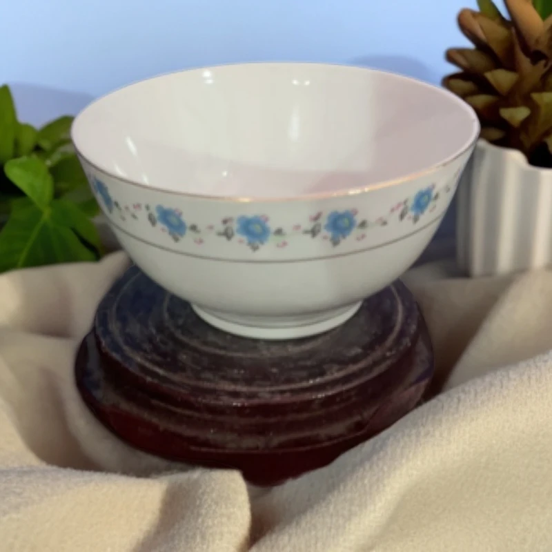 景德镇陶瓷描金小兰花5寸罗汉碗