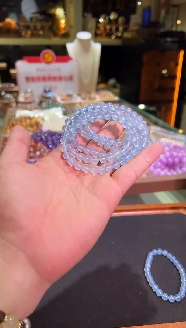 合成（培育）海蓝宝石未镶嵌7mm+海蓝宝（多样性发一）