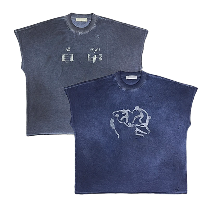 TecNineGroupDROP2UTOPIAlI乌托邦自由蓝染做旧男生衣服高级感