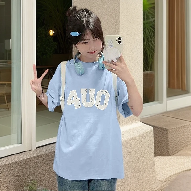 纯棉短袖T恤休闲女夏季2025新款上衣设计感显瘦小众宽松网红时尚