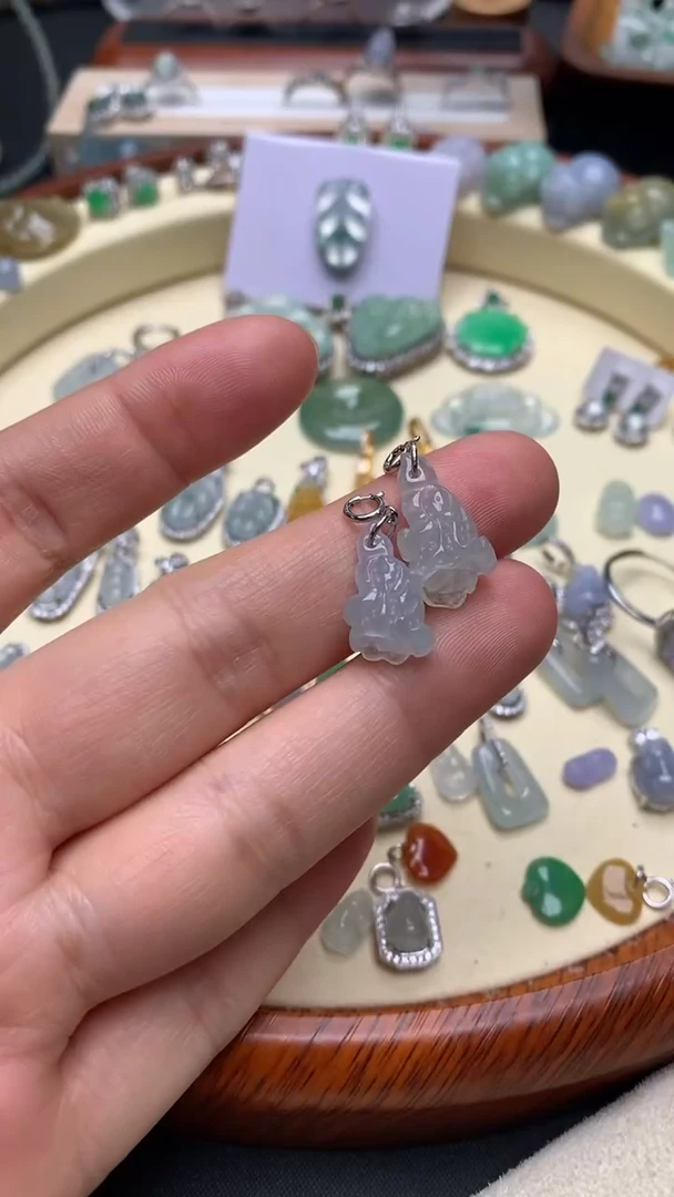 【闪购商品】翡翠颈饰银S925镶嵌翡翠镶嵌白菜