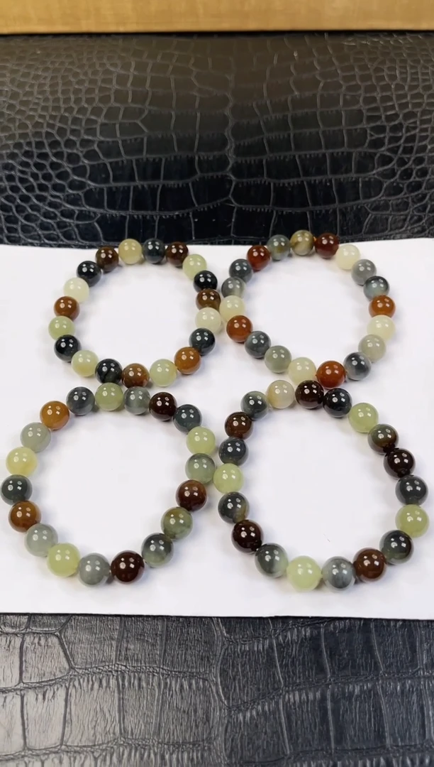 手串未镶嵌和田玉10mm左右楼兰三色多样性发货仅一条