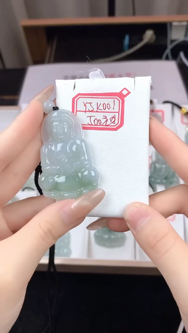 翡翠未镶嵌颈饰Y5K001翡翠冰绿观音