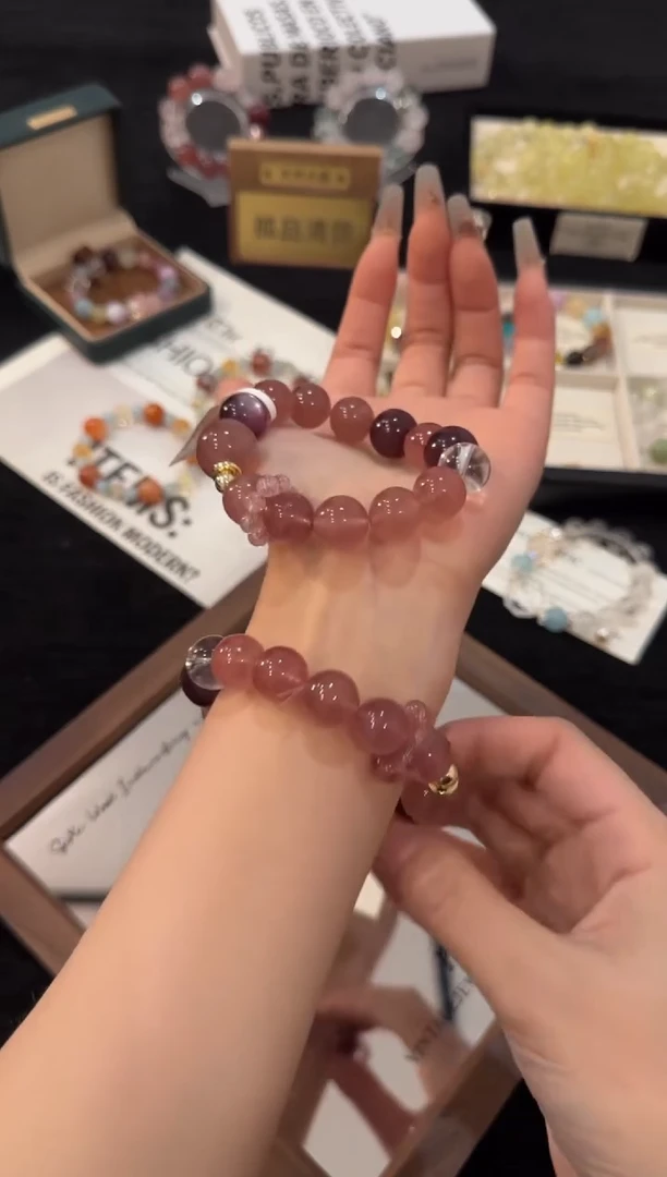 合金手链水晶草莓晶x2870